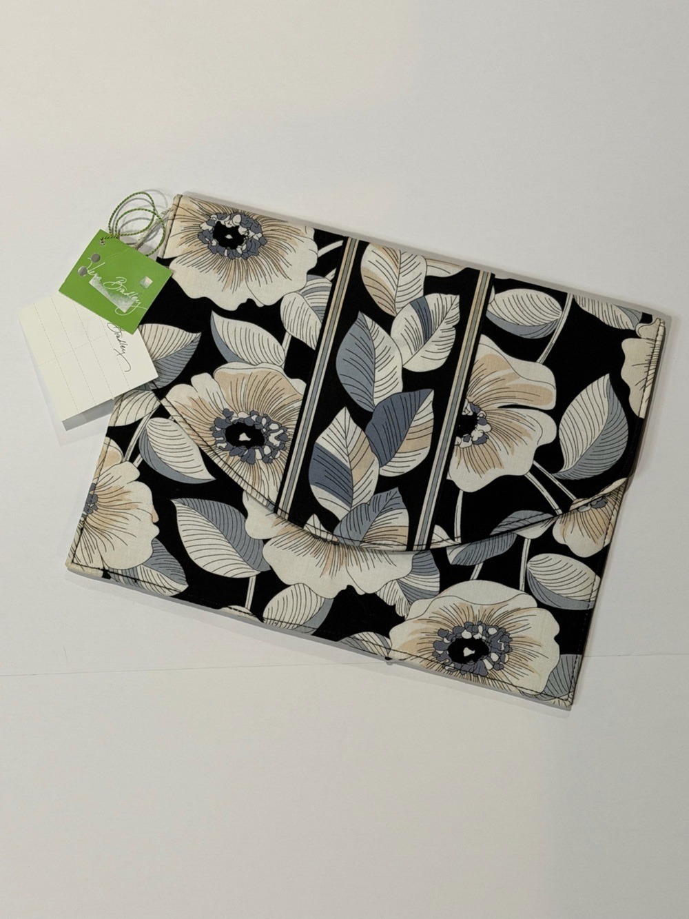 Vera Bradley Large Black Floral Camellia Folio Clutch